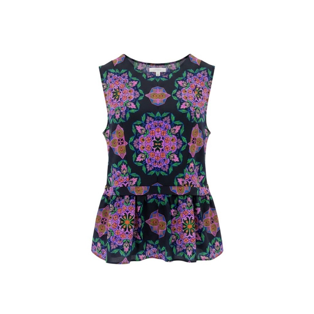J.Crew Colorful Mandala Kaleidoscope Print Top Sleeveless EUC Business Casual